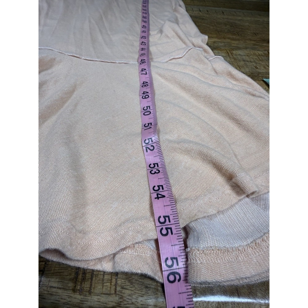 Free People FP Beach Maxi Dress L Peach Ruffle Hem Raw Edge Boho Oversized - Picture 9 of 10